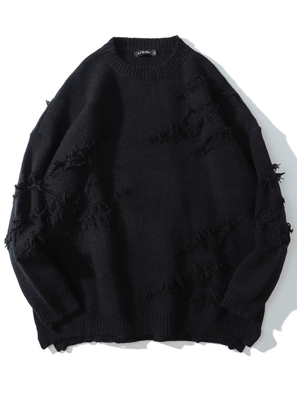 Sienna | Harajuku Ausgefranster übergroßer lockerer Strickpullover