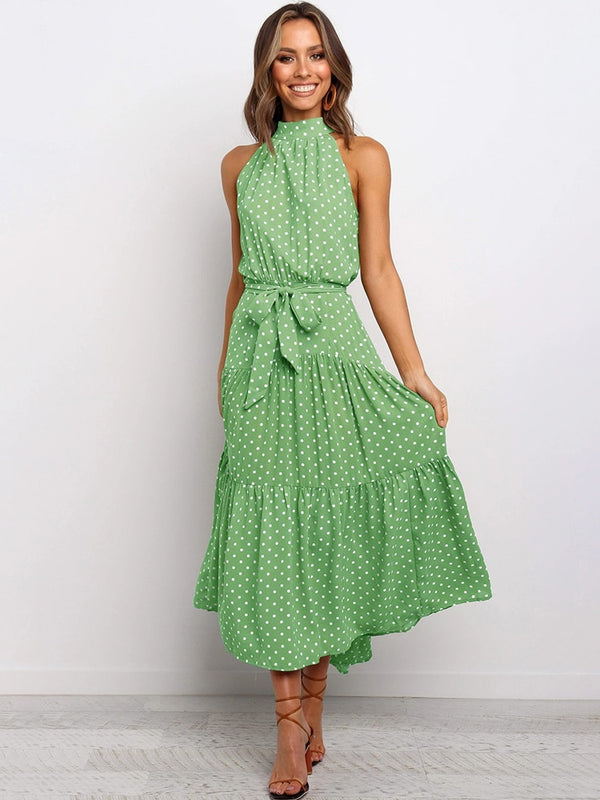 Kendra | Maxikleid mit Polkadot-Trägern