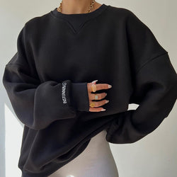 Kaia | Unifarbener Fleece-Pullover in Übergröße