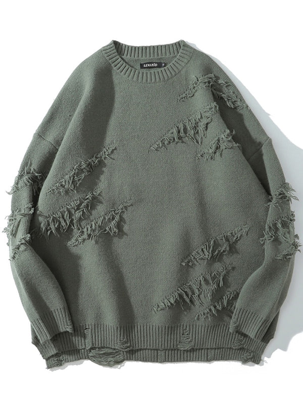 Sienna | Harajuku Ausgefranster übergroßer lockerer Strickpullover